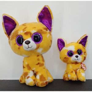 Lot Of 2 Ty Beanie Boos Pablo The Chihuahua 6" And 9" Plush Stuffed Animal